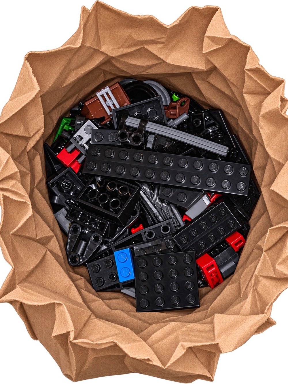 Lego Black Brick Mix with Red and Blue Accents